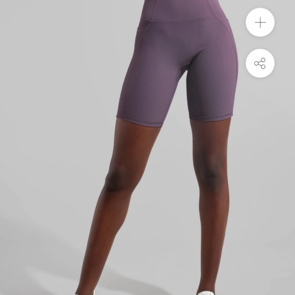 BuffBunny Purple material girl Bike Shorts with ribbed Design